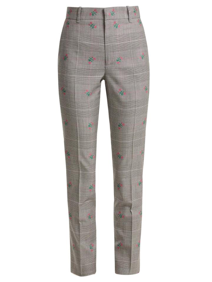 Gucci Embroidered Floral Trousers