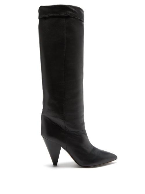 Matchesfashion.com Isabel Marant - Loens Slouchy Knee-high Leather Boots - Womens - Black