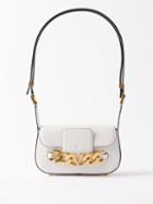 Valentino Garavani - V-logo Chain Leather Shoulder Bag - Womens - White