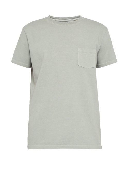 Matchesfashion.com Schnayderman's - Garment Dyed Cotton Jersey T Shirt - Mens - Light Green