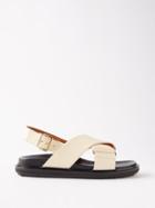 Marni - Fussbett Faux-leather Sandals - Womens - White Black