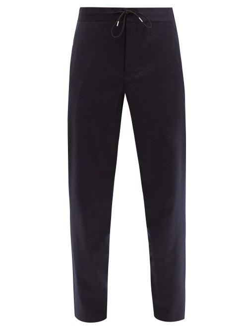 Matchesfashion.com A.p.c. - Etienne Drawstring-waist Wool-flannel Trousers - Mens - Navy