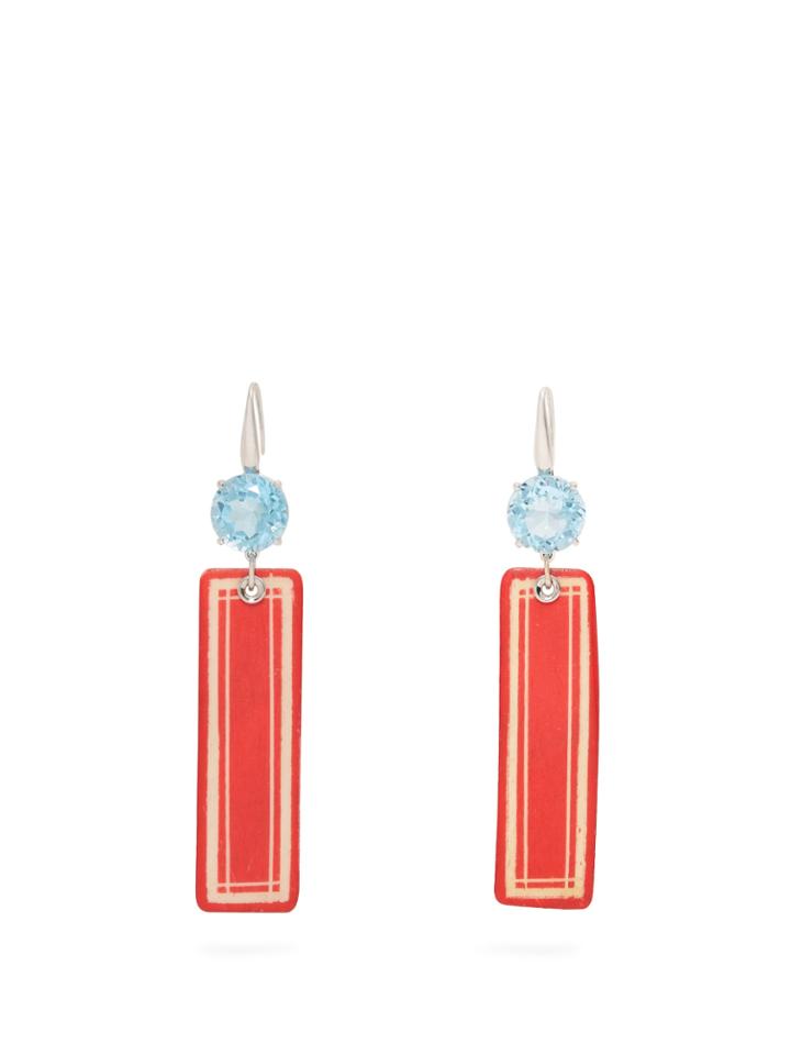 Francesca Villa Topaz & White-gold Easy Living Earrings