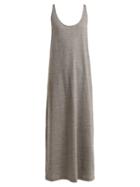 Matchesfashion.com Raey - Skinny Strap Cotton Jersey Dress - Womens - Grey