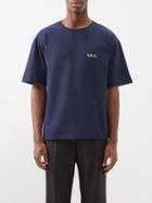A.p.c. - Vpc-print Cotton-jersey T-shirt - Mens - Navy