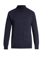 Blue Blue Japan Patch-shoulder Roll-neck Sweater