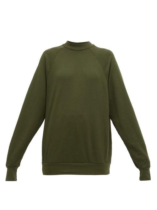 Matchesfashion.com Les Tien - Raglan Sleeve Cotton Sweatshirt - Womens - Khaki