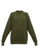 Matchesfashion.com Les Tien - Raglan Sleeve Cotton Sweatshirt - Womens - Khaki