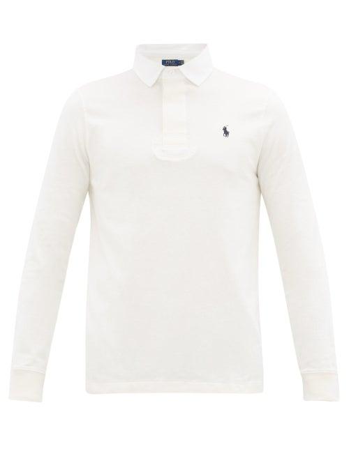 Matchesfashion.com Polo Ralph Lauren - Slim-fit Long-sleeved Cotton Polo Shirt - Mens - White