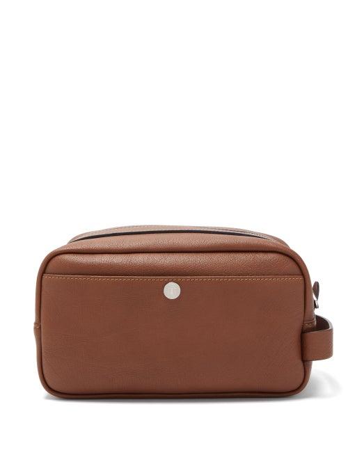 Matchesfashion.com Brunello Cucinelli - Zipped Leather Wash Bag - Mens - Brown