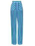 Msgm Wide-leg Striped Silk Trousers