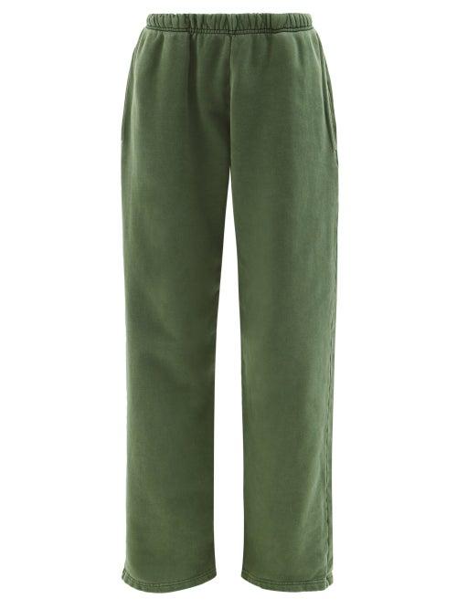 Les Tien - Brushed-back Cotton French Terry Track Pants - Womens - Green