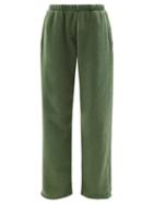 Les Tien - Brushed-back Cotton French Terry Track Pants - Womens - Green