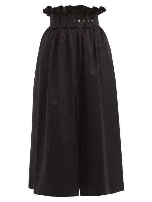 Matchesfashion.com Msgm - Belted Cotton-poplin Skirt - Womens - Black