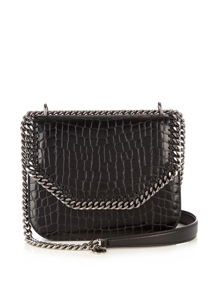 Stella Mccartney Falabella Crocodile-effect Faux-leather Box Bag