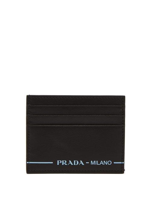 Matchesfashion.com Prada - Logo Leather Cardholder - Mens - Black