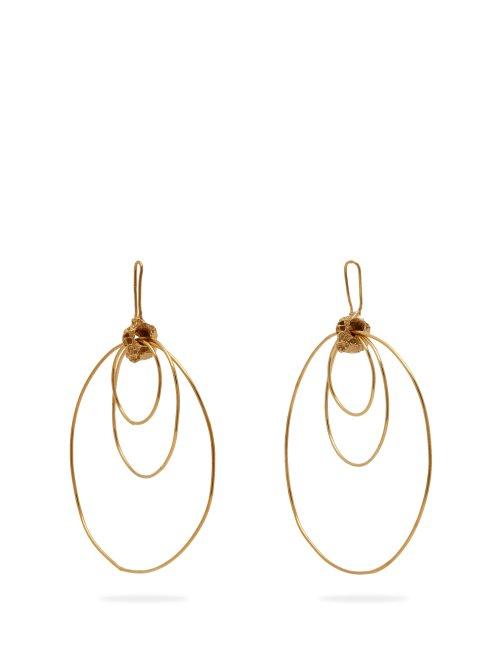 Matchesfashion.com Orit Elhanati - Alice Gold Plated Hoop Drop Earrings - Womens - Gold