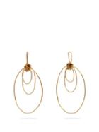 Matchesfashion.com Orit Elhanati - Alice Gold Plated Hoop Drop Earrings - Womens - Gold