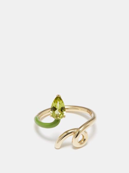 Bea Bongiasca - Baby Vine Peridot & 9kt Gold Ring - Womens - Green Multi