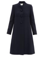 Matchesfashion.com Goat - Kendra Stand-collar Wool-crepe Coat - Womens - Navy