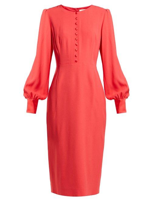 Matchesfashion.com Goat - Henessy Satin Trimmed Cady Dress - Womens - Pink