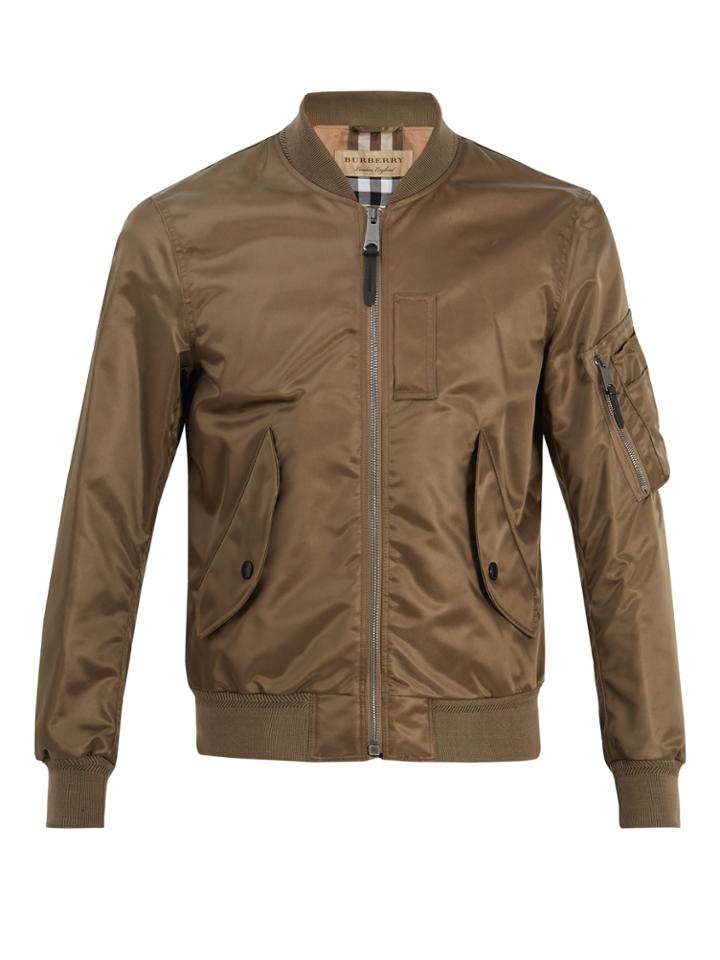 Burberry Check-pattern Lined Bomber Jacket
