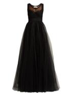 Matchesfashion.com No. 21 - Tulle And Crepe De Chine Gown - Womens - Black