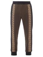 Matchesfashion.com Fendi - Ff-jacquard Cotton-blend Jersey Track Pants - Mens - Black