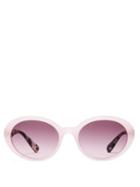 Matchesfashion.com Miu Miu - Oval Frame Acetate Sunglasses - Womens - Pink
