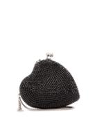 Matchesfashion.com Saint Laurent - Love Box Heart Shaped Crystal Embellished Clutch - Womens - Black