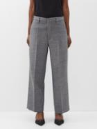 Raey - Flood-crop Wool Tailored Trousers - Womens - Black Multi
