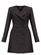 Matchesfashion.com Rasario - Double-breasted Satin Blazer Mini Dress - Womens - Black
