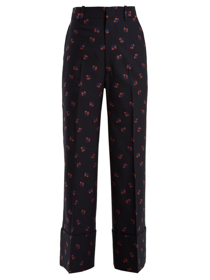 Gucci Marguerite Fil Coup Cotton-blend Trousers