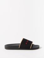 Marni - Logo-jacquard Canvas Slides - Mens - Black Red