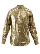 Tom Ford - Stand-collar Lam Shirt - Mens - Gold