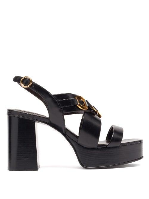 Matchesfashion.com See By Chlo - Chain-link Leather Platform Sandals - Womens - Black