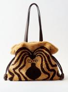 Loewe - X Bernard Leach Flamenco Shearling Clutch Bag - Womens - Brown