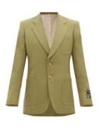 Matchesfashion.com Gucci - Single-breasted Slubbed Wool-blend Twill Blazer - Mens - Green