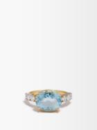 Irene Neuwirth - Diamond & Aquamarine 18kt Gold Ring - Womens - Blue Multi
