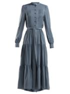 See By Chloé Pleated Tie-waist Crepe Dress