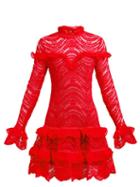 Matchesfashion.com Jonathan Simkhai - Ruffled Lace Dress - Womens - Red