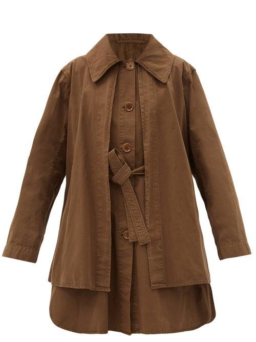 Matchesfashion.com Lemaire - Layered Cotton-ventile Coat - Womens - Dark Khaki