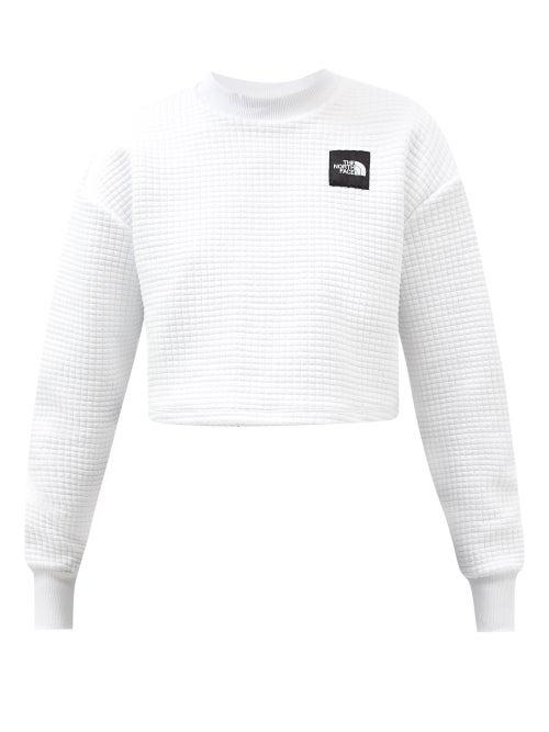 The North Face - Mhysa Waffle-knit Cropped Sweatshirt - Womens - White