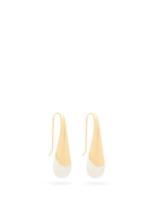 Matchesfashion.com Marni - Blow Up Teardrop Earrings - Womens - White Gold