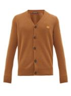 Matchesfashion.com Acne Studios - Keve Face-logo Appliqu Wool Cardigan - Mens - Brown