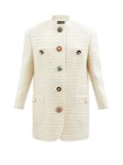 Dolce & Gabbana - Embellished-button Wool-blend Tweed Jacket - Womens - Ivory