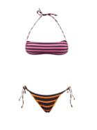 The Attico - Bi-colour Striped Bikini - Womens - Multi
