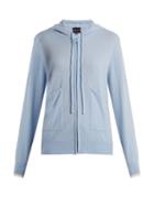 Matchesfashion.com Pepper & Mayne - Zip Through Hooded Cashmere Sweater - Womens - Light Blue