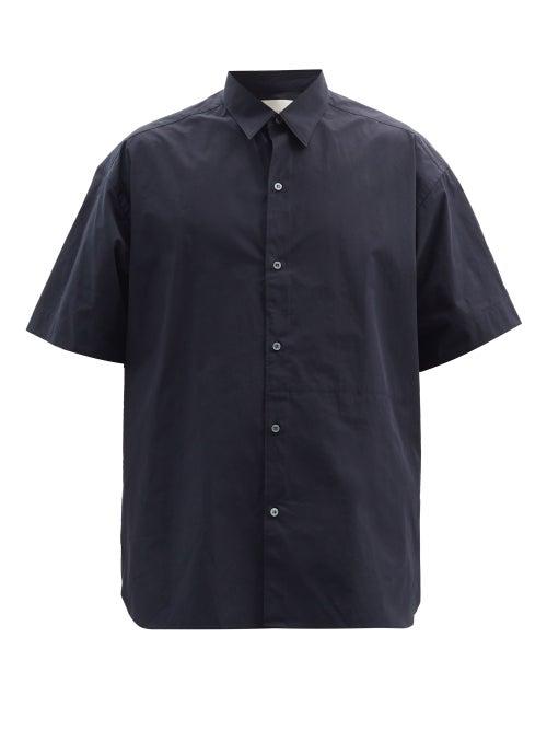 Matchesfashion.com Studio Nicholson - Sorono Oversized Cotton-poplin Shirt - Mens - Navy