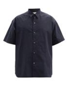 Matchesfashion.com Studio Nicholson - Sorono Oversized Cotton-poplin Shirt - Mens - Navy